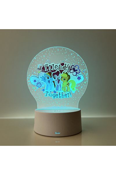 ILUMISHOP LED Night Light, Little Pony, 7 Colors, USB Power or 3 AA Batteries