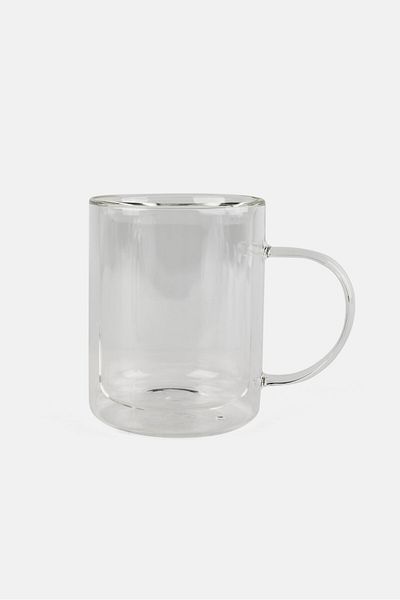 Cuisine Art كوب قهوة زجاجي مزدوج الجدار، 350 مل، شفاف