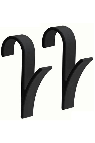 Aptel Set of 2 bathroom hooks, plastic, black, 10x6x2.5cm