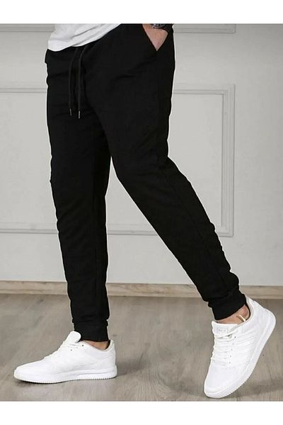 EXSPORT Ανδρικά Smoked-Black Slim Fit Jogger Φούτερ 2 τεμαχίων
