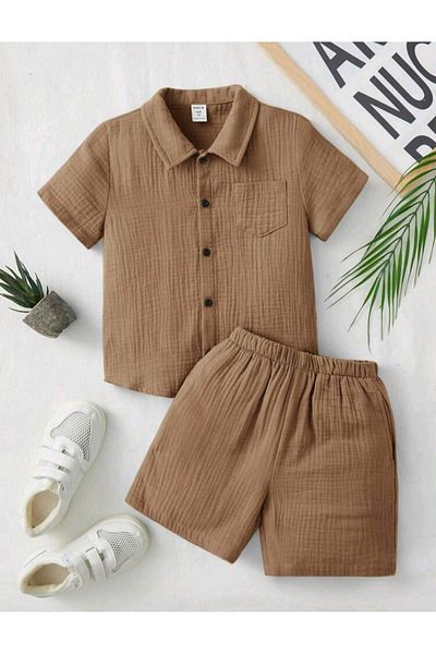 FLOWER BABY Cotton Double Layer Muslin Bottom Top Set