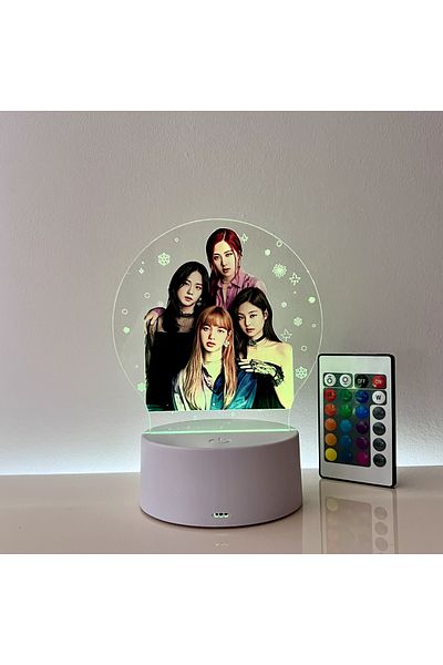 ILUMISHOP Lampa De Veghe LED, BlackPink, 16 Culori, cu telecomanda, Alimentare USB sau 3 baterii AA