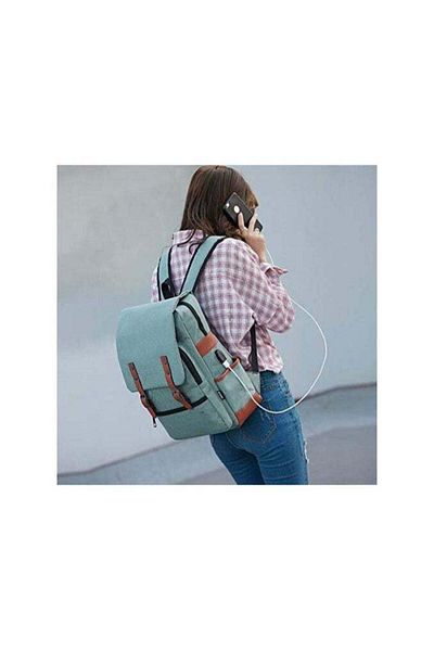 COOYA Business Backpack,Vintage USB Charging Bag,Slim Travel Laptop Pack,15.6 Inch