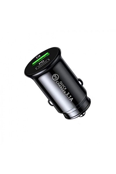 OEM Încărcător auto 18W cu porturi USB și USB-C, negru