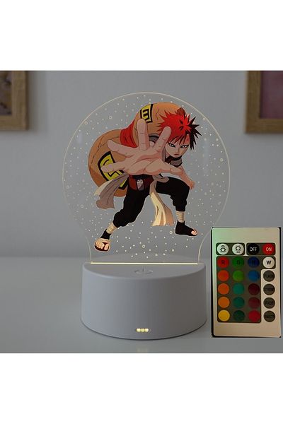 ILUMISHOP Lampa De Veghe LED, anime Naruto, Gaara, 16 Culori, cu telecomanda, Alimentare USB sau 3 baterii AA