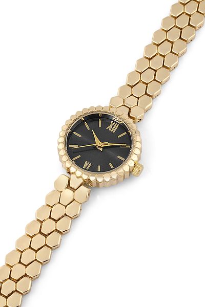 SPECTRUM PREMİUM Spectrum Minimal Case Round Dial Snakeskin Pattern Metal Band Women Wrist Watch