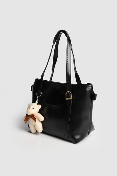 La La'Graccio Paris Lagraccio Paris Women's Teddy Bear Handbag and Strap Bag Black