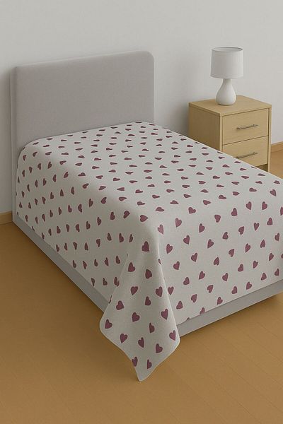 DB DANLA BALDİ Home Collection قماش بيكيه منقوش على شكل قلب أحمر مزدوج من القطن