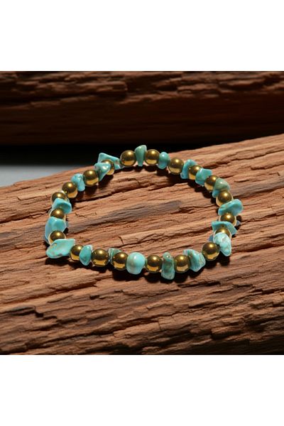 Perlavita Evil Eye Lock - Eye Cream and Evil Eye Protection Bracelet (Turquoise and Golden Yellow Hematite)