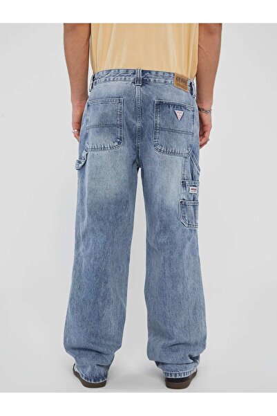 Guess Normal Bel Bol Paça Regular Fit Mavi Kadın Denim Pantolon GO DENIM CARPENTER P - RUFUS RG IND