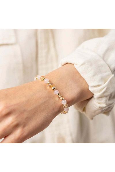 Perlavita Magnetic Attraction - the Union of Power and Love (Citrine & Rose Quartz) 6mm