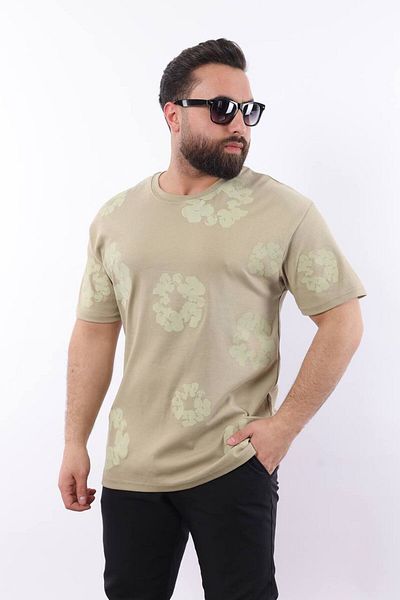 STOCX Men's Oversize T-Shirt – Modern Design with Embossed Circle Pattern