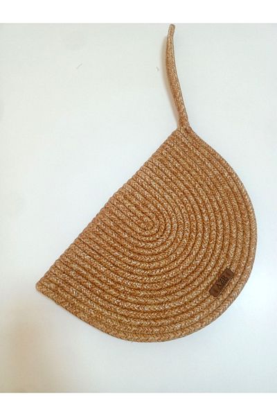AZR HOME DESİGN Natural Jute Rope Handmade Straw Wallet 20X30
