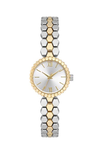 SPECTRUM PREMİUM Spectrum Minimal Case Round Dial Snakeskin Pattern Metal Band Women Wrist Watch