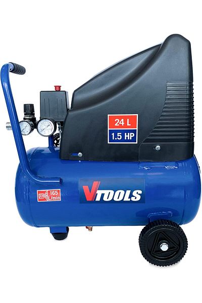 VTOOLS 24 Liter Portable Air Compressor For Car, Suv, Bicycle, And Motorcycle Tires With 2 Pressure
