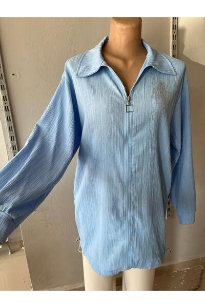 Sublime Butik Kadın Fermuarlı Yazlık İnce Tesettür Hırka Gömlek