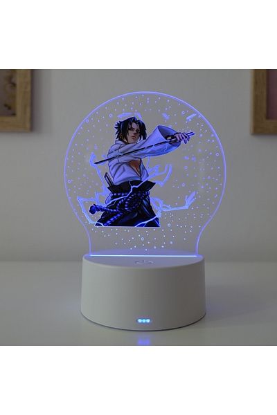 ILUMISHOP Lampa De Veghe LED, anime Naruto Sasuke, 7 Culori, Alimentare USB sau 3 baterii AA