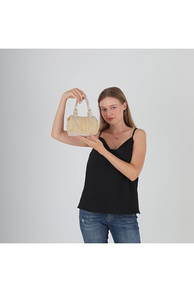 GUONN Dum Straw Hand and Shoulder Bag