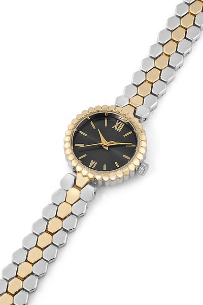 SPECTRUM PREMİUM Spectrum Minimal Case Round Dial Snakeskin Pattern Metal Band Women Wrist Watch