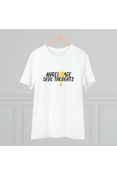 OEG T-shirt size S 'ANGEL FACE DEVIL THOUGHTS'