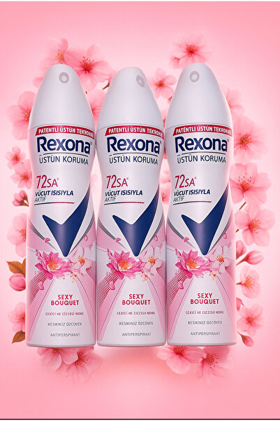 Rexona 3lü set sexy bouquet 72 saat vücut ısısıyla birlikte aktif