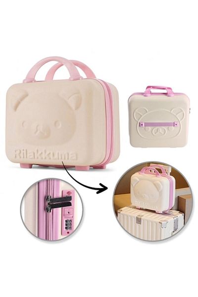 Manolex Kids Travel Bag, 3D Bear Design, Silicone Handle, Secure Lock, Pink - Manolex®