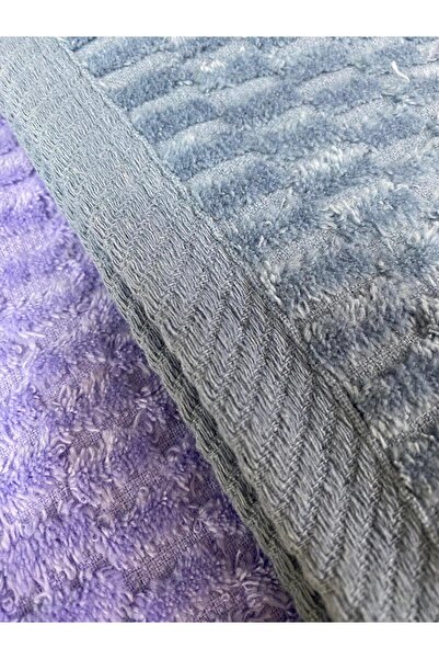 Bonny Home Grid 3-Piece Bath Towel Set – 3 Pieces 100X150 Cm, 100% Cotton, Soft Textured, Knitted Patterned Towels