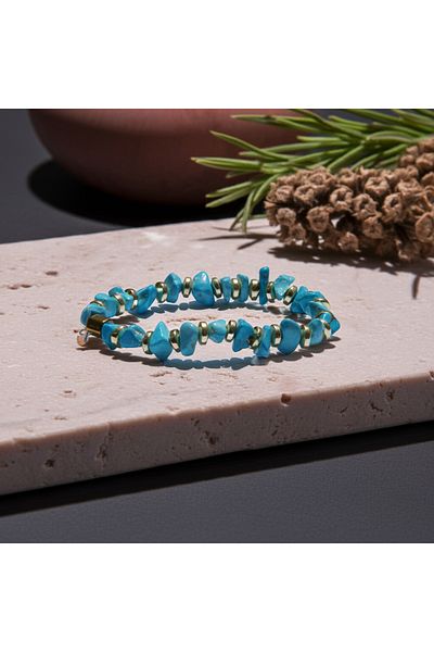 Perlavita Turquoise & Yellow Hematite Stone Evil Eye Bracelet – the Meeting of Elegance and Elegance