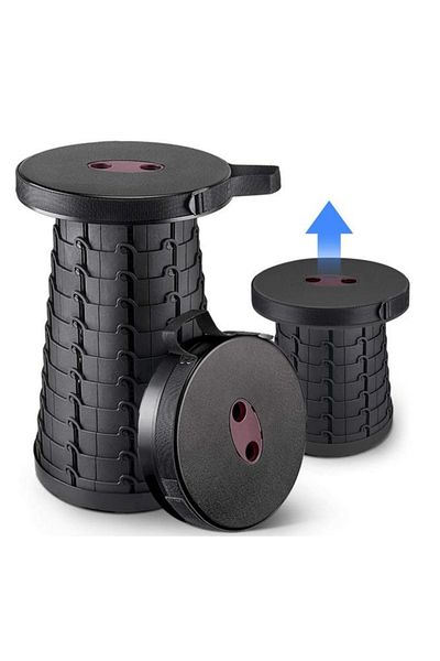 Blasko Scaun rotund portabil, pliabil telescopic, retractabil si extensibil pentru camping sau calatorii