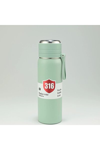 Evistro Stainless Steel Thermos Water Bottle 500ml Vacuum Cover Light Green I...