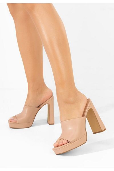 B T Shoes Nude Jysela heeled slippers