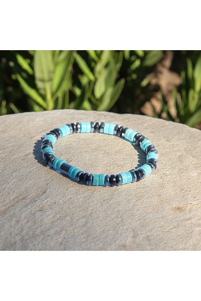 Perlavita Evil Eye Lock - Eye Cream and Anti-Bad Intention Bracelet (Turquoise and Hematite)