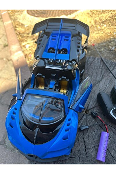 Online 1:14 Ölçek Şarjlı Işıklı Uzaktan Kumandalı Üstü Açık Kapıları Açılır Bugatti Spor Araba 28 Cm