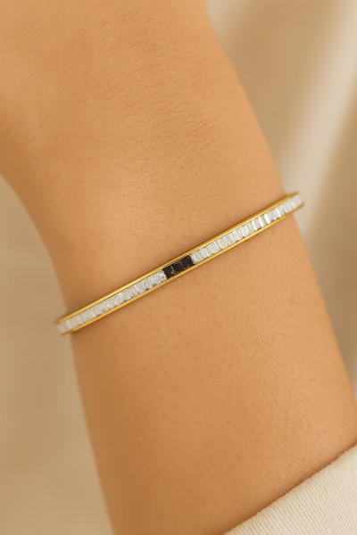 G Sport POLO Stainless Steel Elegant Stone Detailed Handcuffs