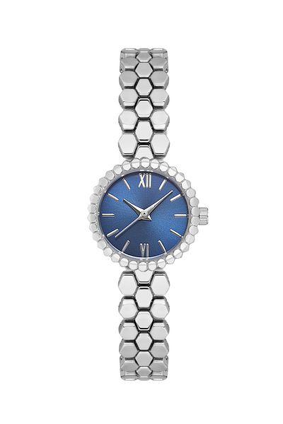 SPECTRUM PREMİUM Spectrum Minimal Case Round Dial Snakeskin Pattern Metal Band Women Wrist Watch
