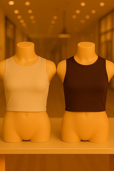 Loule Women's Clothing 2 Pieces Cotton Sleeveless Crop T-Shirt Ll.Il23.Ke17.301
