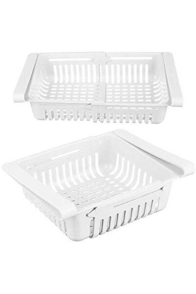 Aptel Organizator pentru frigider, extensibil 20-28 cm, plastic, alb