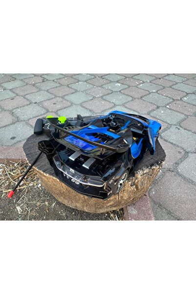 Online 1:14 Ölçek Şarjlı Işıklı Uzaktan Kumandalı Üstü Açık Kapıları Açılır Bugatti Spor Araba 28 Cm