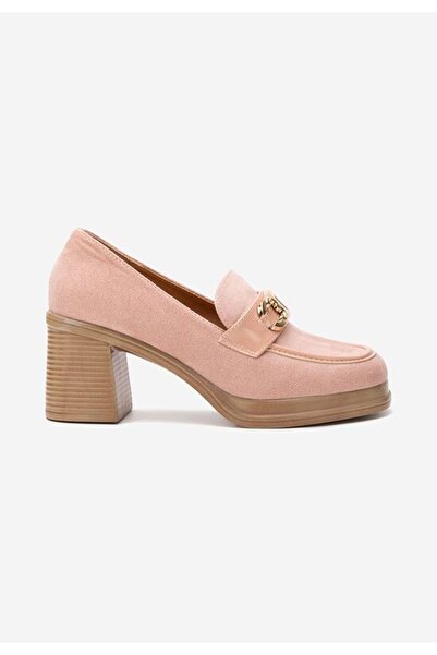 B T Shoes Lauritta pink heeled loafers