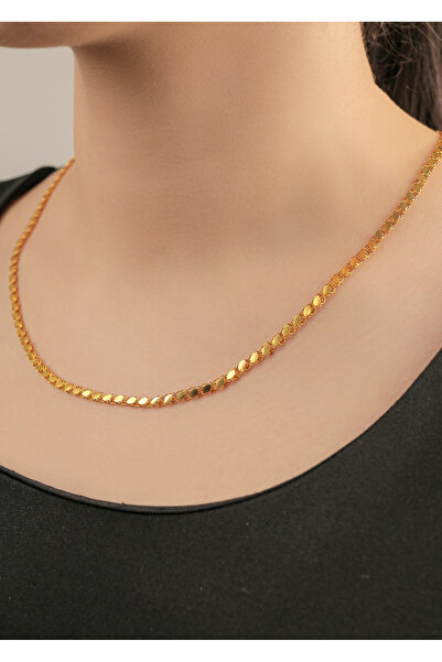 kuyumcu nurettin 8 Gr (gram) Çift Sıfır Pullu Kolye Zincir 22 Ayar Altın 45 cm