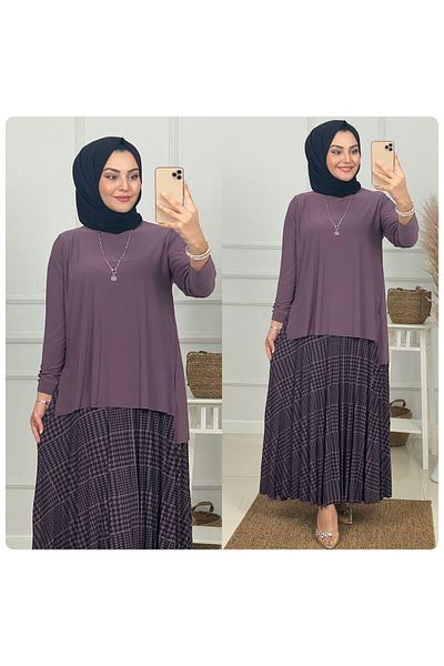 NİSUM MODA Σετ φούστα με σχέδιο Houndstooth
