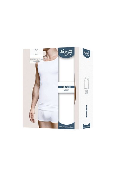 Triumph Men's tank top Sloggi Basic SH02 Vest, Triumph, S INTL, white