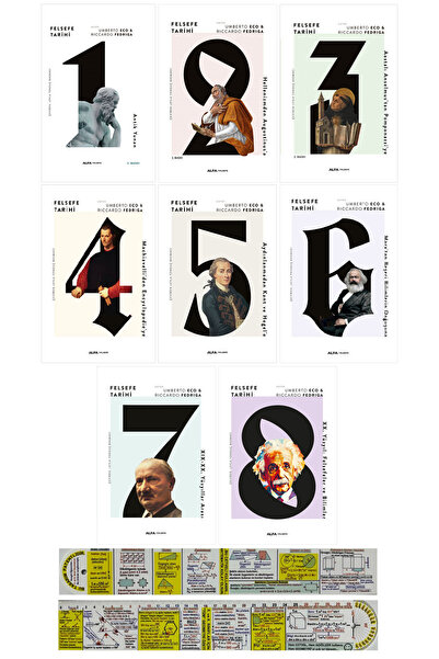 Alfa Yayınları Felsefe Tarihi 8 Kitap Set Umberto Eco (Ciltli) + Mat. Öğreten Cetvel