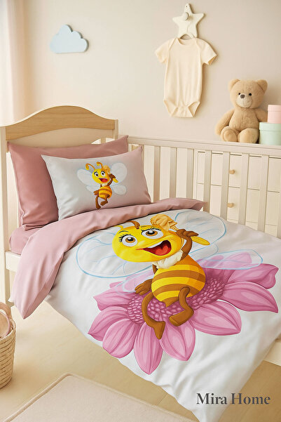 Mira Home Newborn Baby Girl Duvet Cover Set 3D Cotton Lady Bee