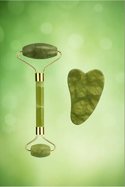 TUMU LIFE Yeşim %100 Doğal Taş Masaj Aleti Ve Kalp Gua Sha Yüz Bakım Taşı Doğ...