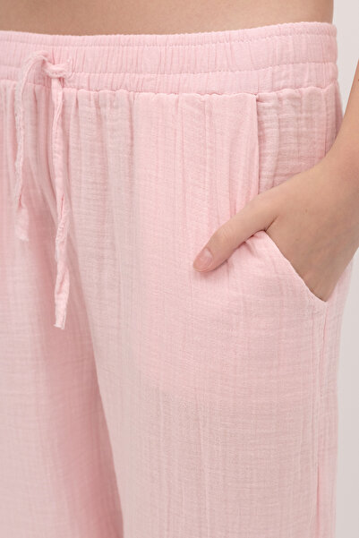 Addax Elastic Waist Wide Leg Trousers Pn13473-J8