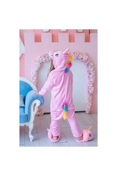 zzz sleep good sleeping !!! Pijama salopeta pentru copii, KIGURUMI, model Unicorn, culoare Roz, Onesie