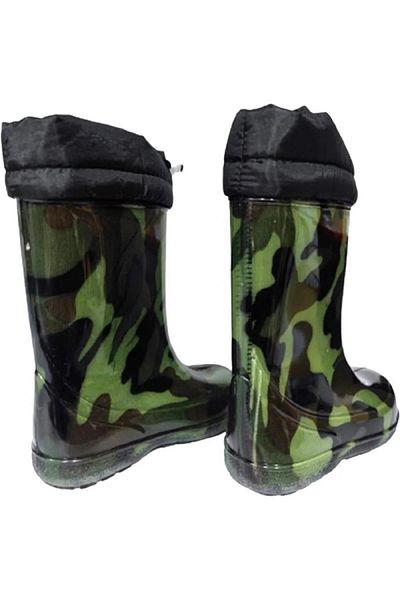 Peta Boy's Waterproof Furry Rain Boots