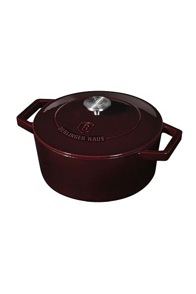 Berlinger Haus Cast iron baking tray with lid 24 cm, Burgundy line