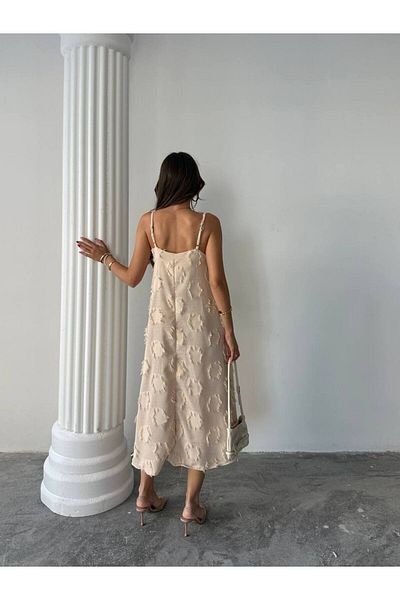 BE CHİC ROCHIE DE ZILNICĂ DE FEMEI CU GÂRĂ IN V DETALIE CU CIUCURI SG4711
